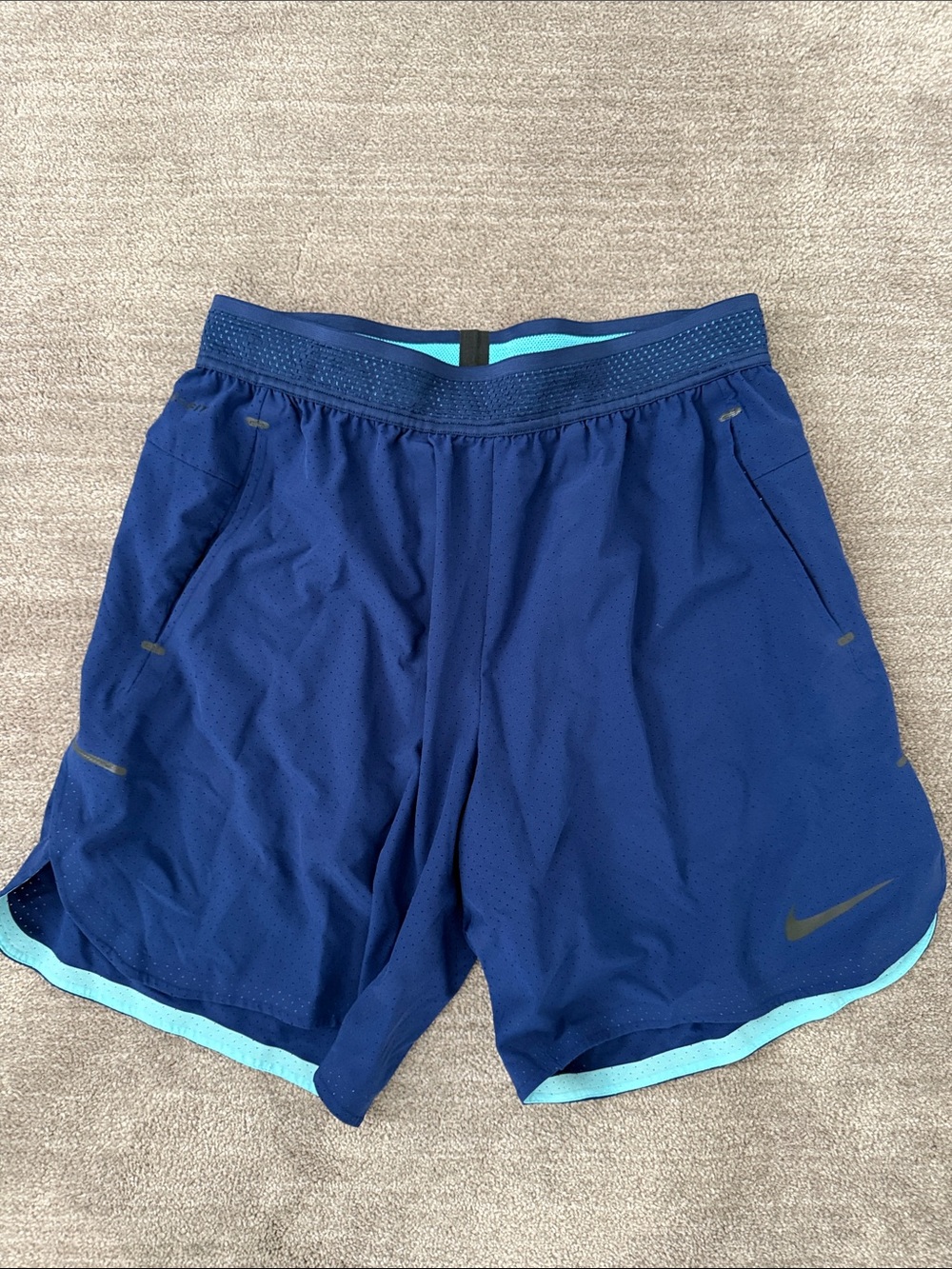 Nike Men’s Royal Blue Running Shorts with Teal Trim